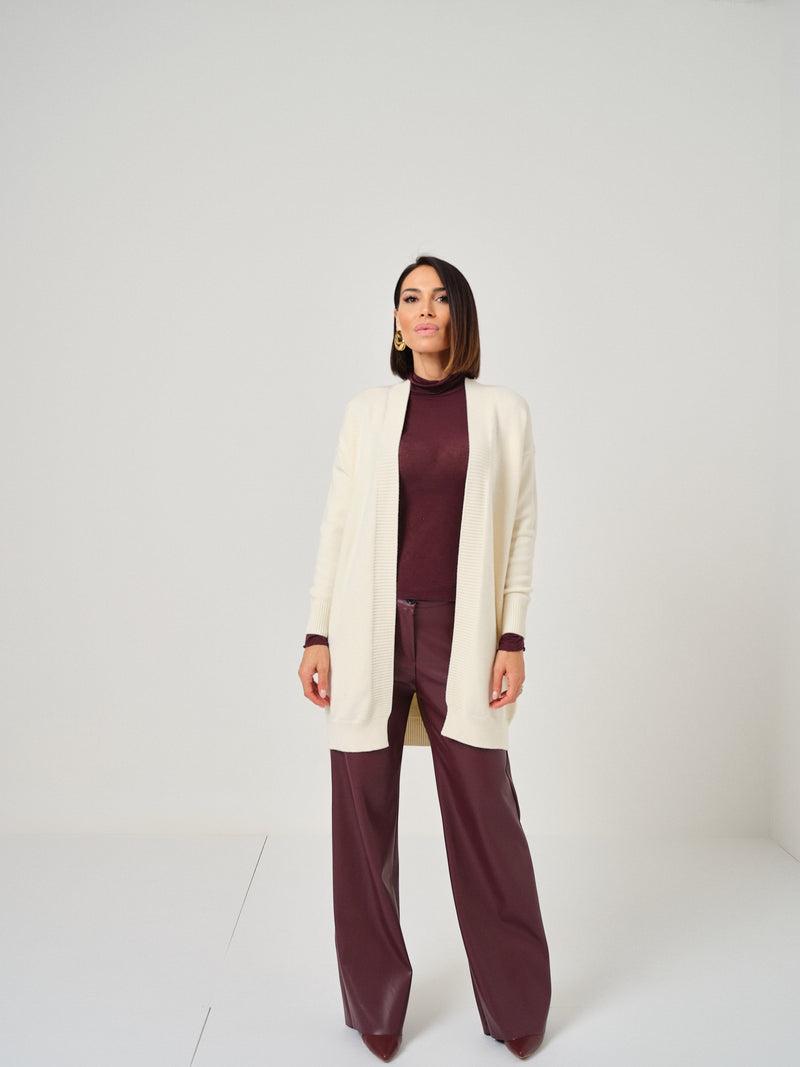 Pantalone bordeaux in ecopelle FEDERICA BI
