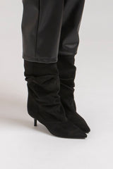 Tronchetto nero in suede FEDERICA BI