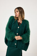 Cardigan treccia e ciniglia FEDERICA BI ( vari colori )