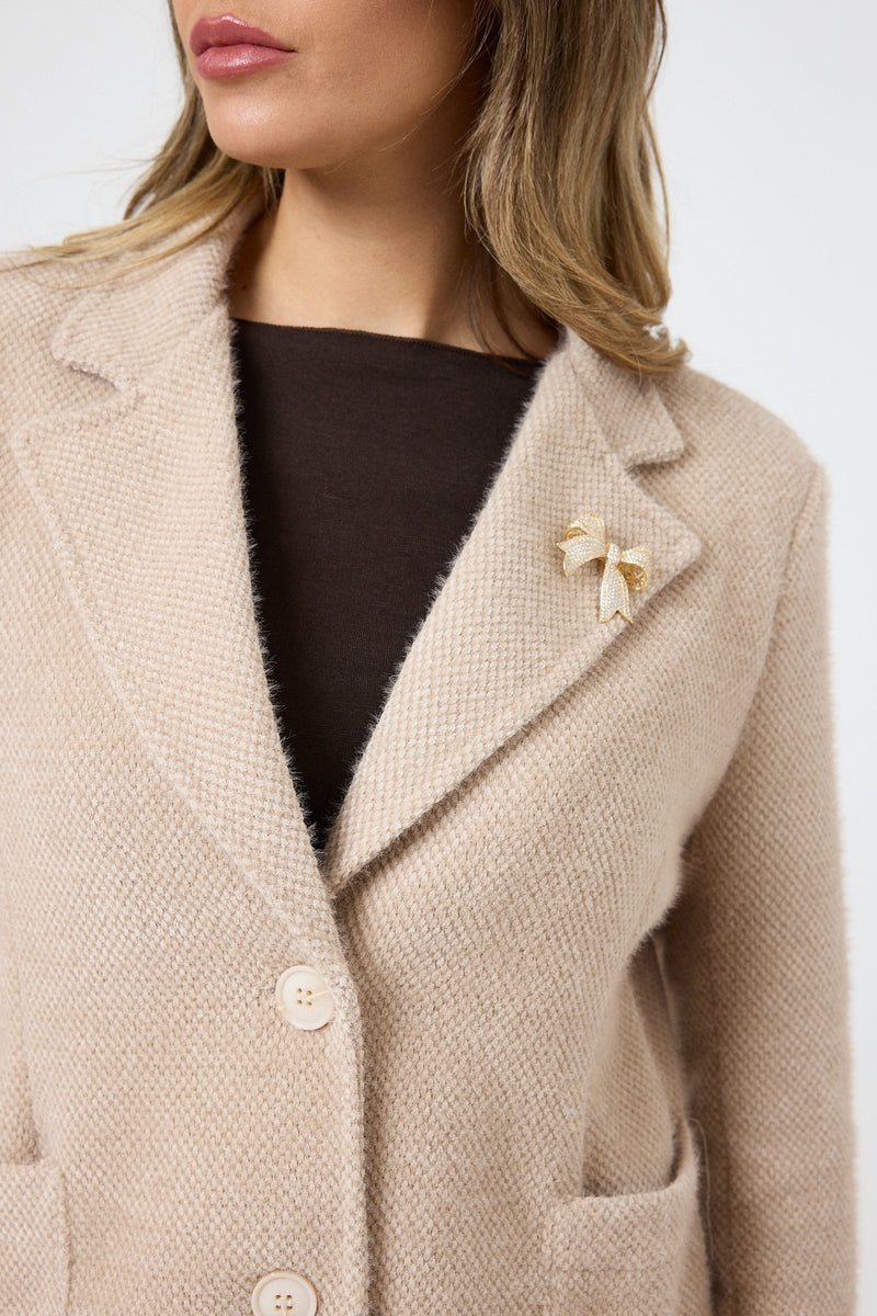 Blazer in ciniglia con spilla FEDERICA BI