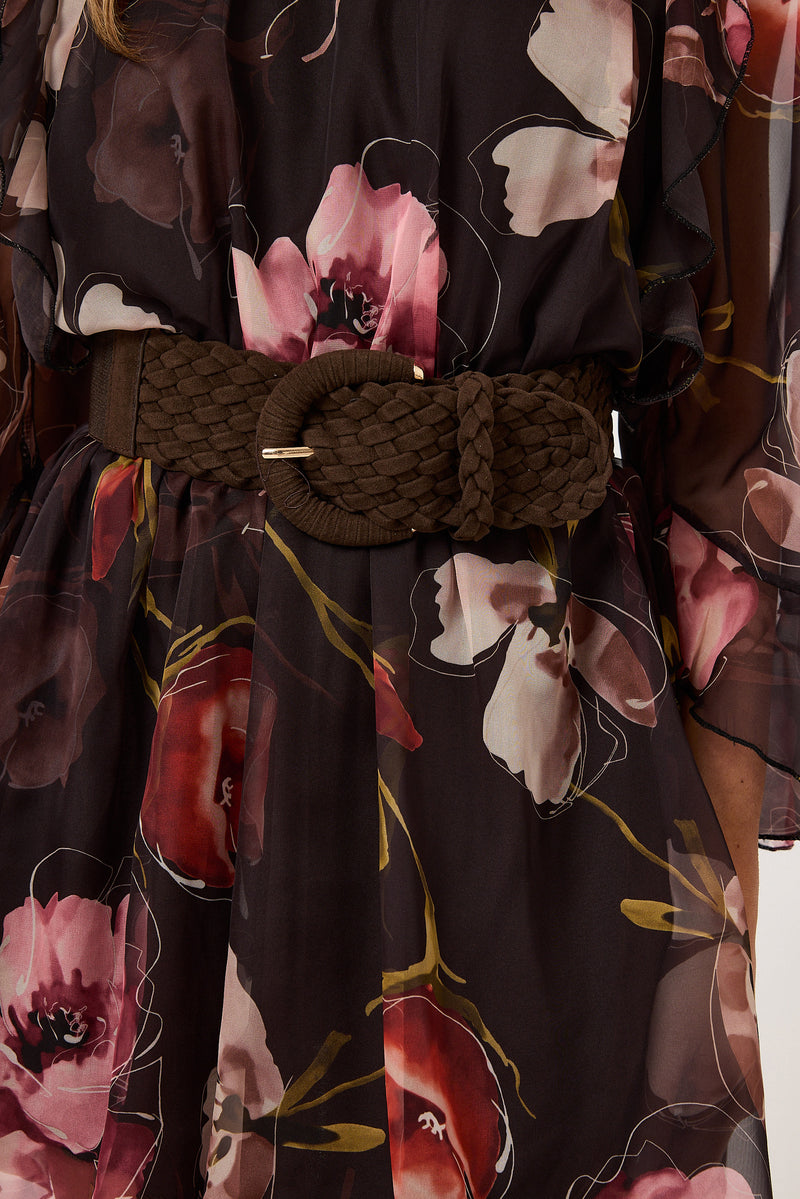 Abito in chiffon fantasia moro FEDERICA BI