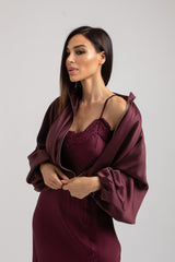 Abito FEDERICA BI slip Dress in viscosa e pizzo