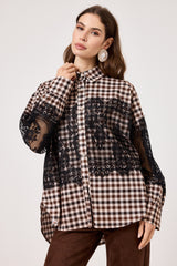 Camicia in cotone e pizzo FEDERICA BI