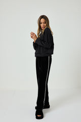 Pantalone in velluto nero FEDERICA BI