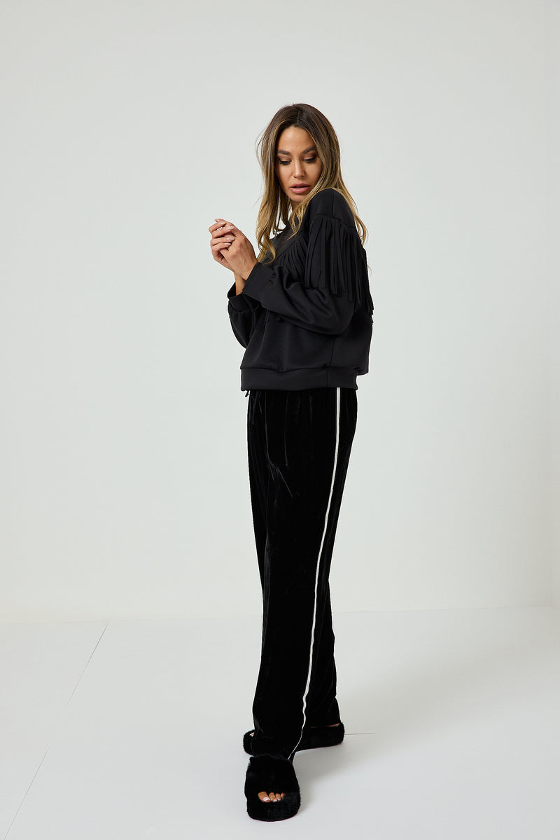 Pantalone in velluto nero FEDERICA BI