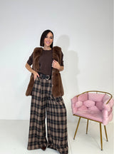 Pantalone tartan a palazzo FEDERICA BI