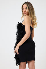 Abito plume nero FEDERICA BI