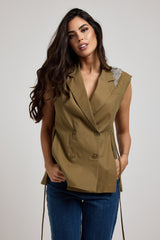 Gilet con spille gioiello FEDERICA BI