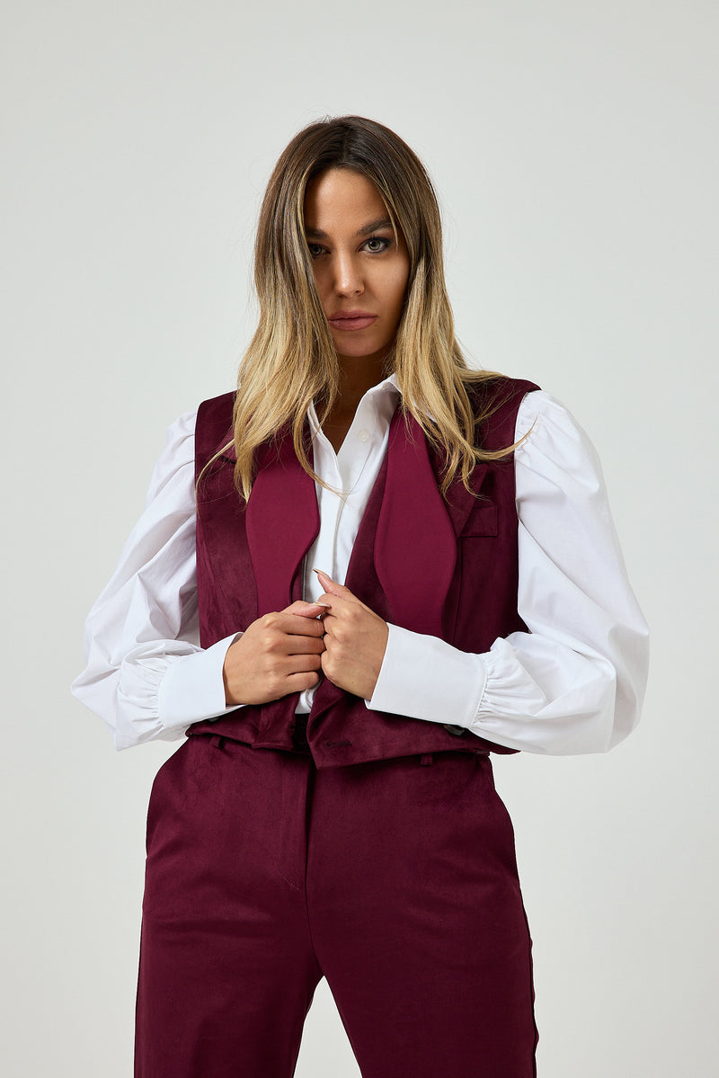Pantalone bordeaux in ecosuede FEDERICA BI