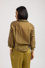 Camicia riga verde acido FEDERICA BI