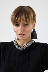 Maglia treccia cristalli FEDERICA BI