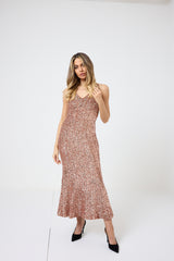 Abito in paillettes apricot FEDERICA BI