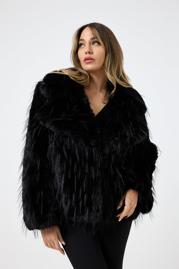 Ecopelliccia nera FEDERICA BI