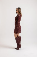 Abito FEDERICA BI in pizzo bordeaux