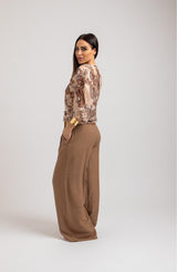 Pantalone in viscosa biscotto FEDERICA BI