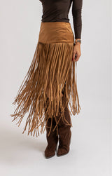 Gonna in suede frange FEDERICA BI