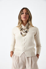 Maglia treccia FEDERICA BI ( vari colori )