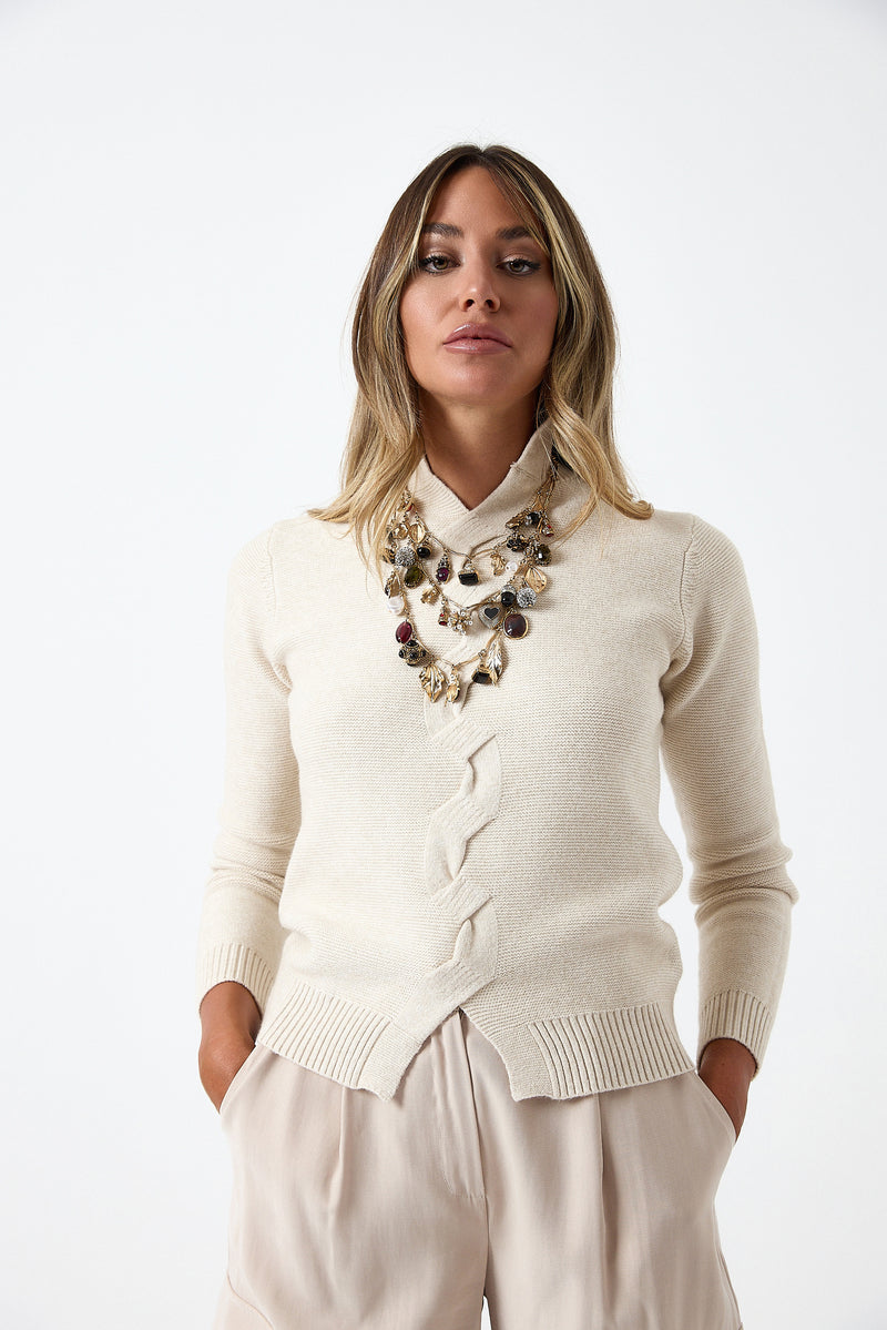 Maglia treccia FEDERICA BI ( vari colori )