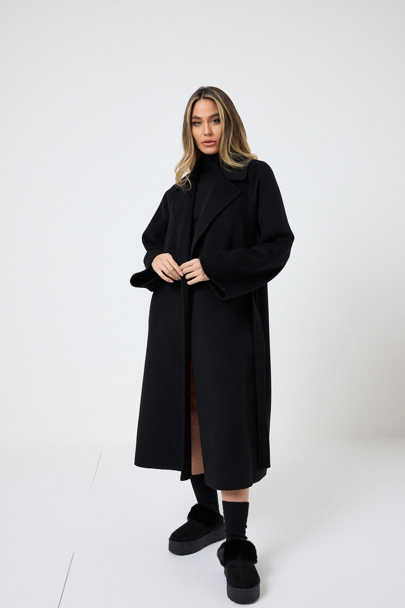 Cappotto nero cachemire e lana FEDERICA BI