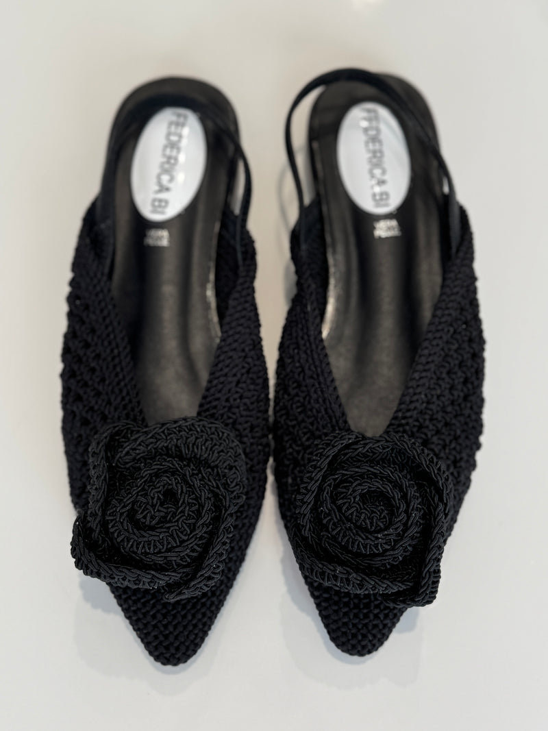 Slingback nera crochet FEDERICA BI