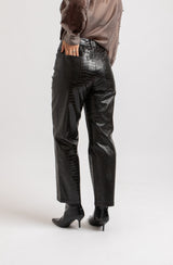 Pantalone nero FEDERICA BI stampa cocco