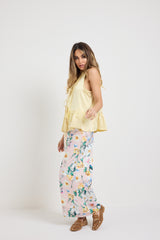 Pantalone in cotone rosa pastello FEDERICA BI