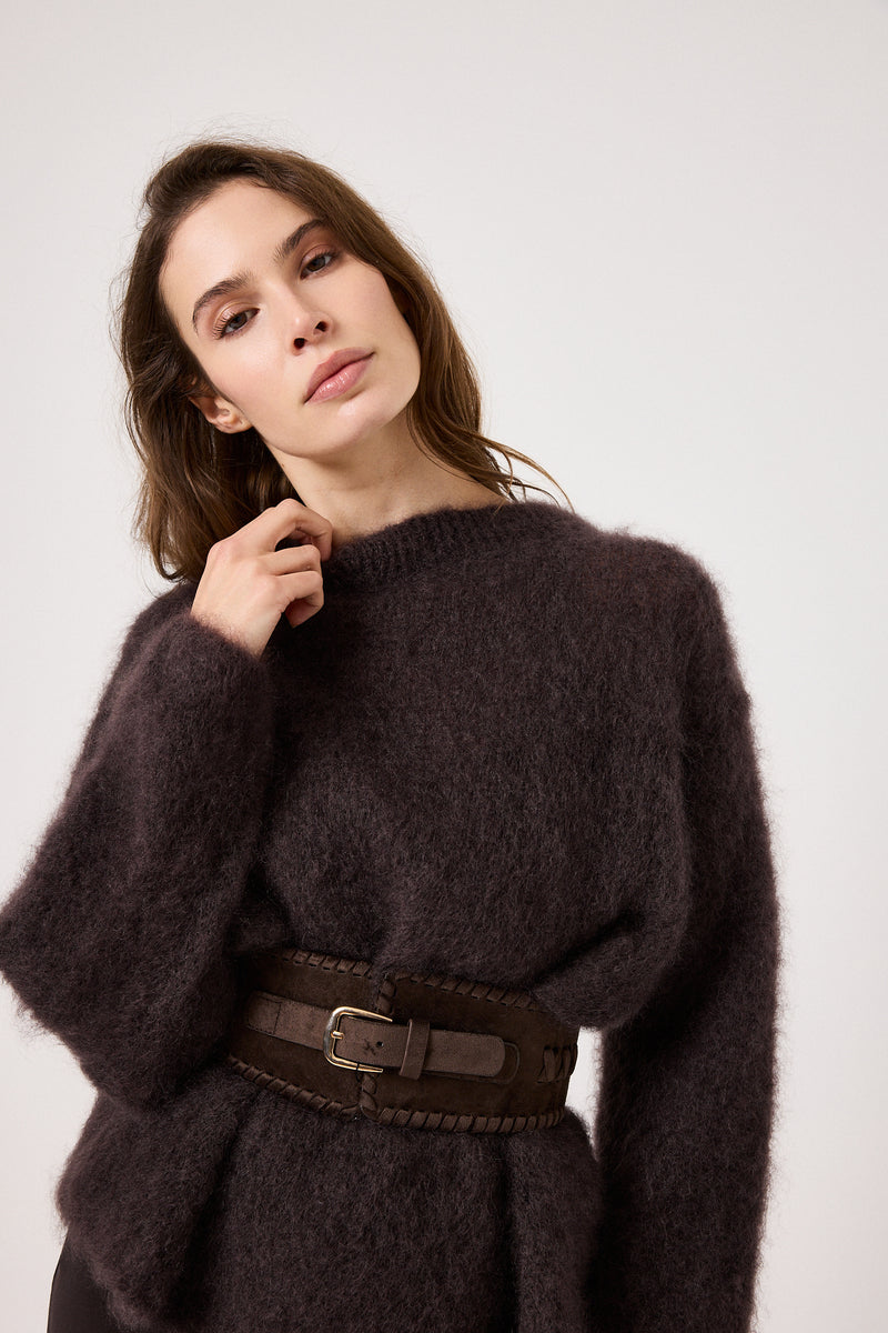 Maglione kid mohair moro FEDERICA BI