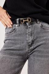 Cintura in vera pelle moschettone oro FEDERICA BI ( vari colori )