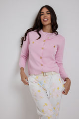 Cardigan rosa in viscosa FEDERICA BI