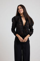 Camicia in sangallo nera FEDERICA BI