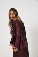 Giacca bordeaux frange FEDERICA BI