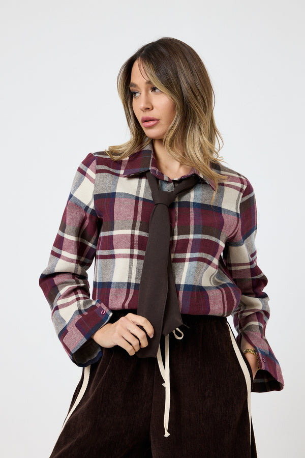 Camicia felpata con cravatta FEDERICA BI