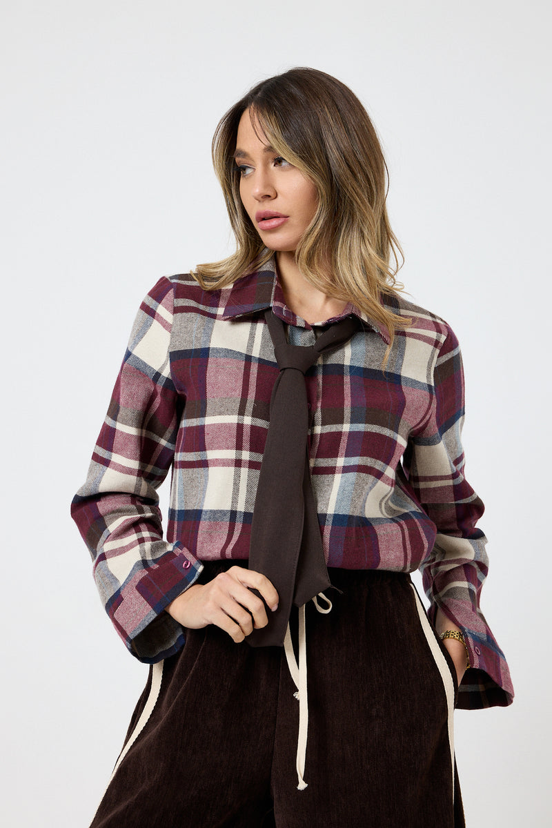 Camicia felpata con cravatta FEDERICA BI