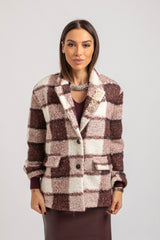 Giacca in simil lana cotta tartan FEDERICA BI