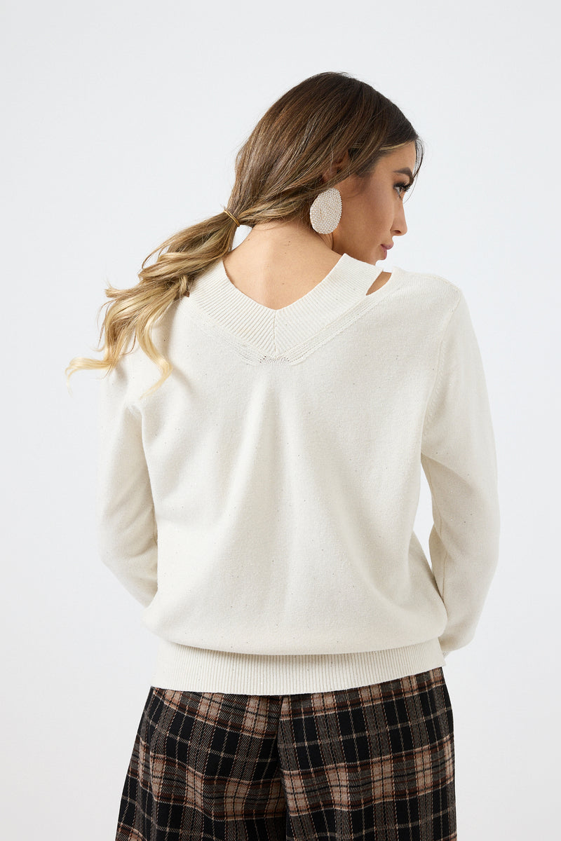 Maglia cut out lurex FEDERICA BI ( più colori )