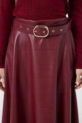 Gonna in ecopelle FEDERICA BI ( nera e bordeaux )