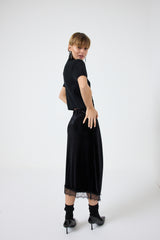 Gonna in velluto e pizzo FEDERICA BI ( più colori )