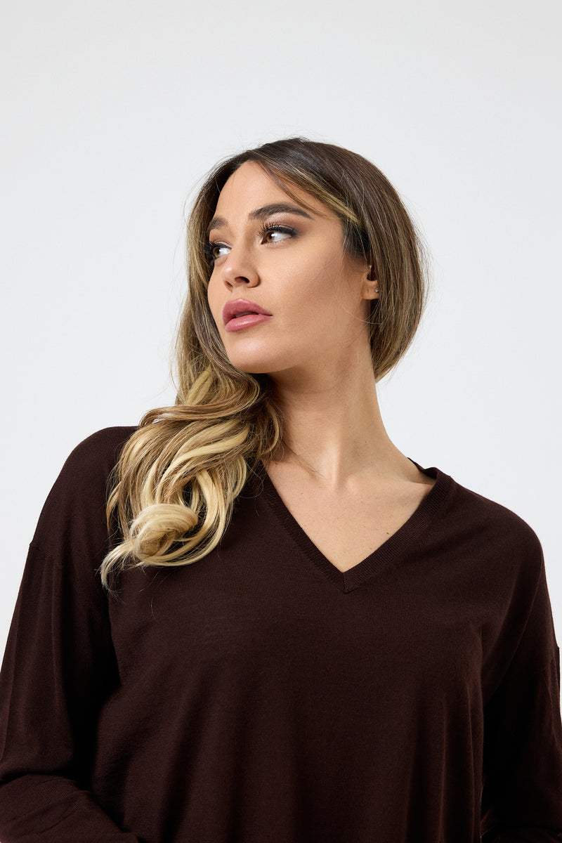 Maglia in lana scollo V FEDERICA BI