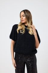 Pantalone nero in paillettes FEDERICA BI