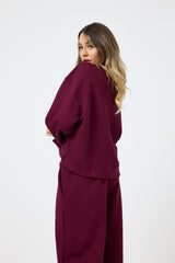 Completo tuta in punto Milano bordeaux FEDERICA BI