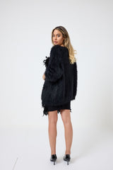 Abito plume nero FEDERICA BI