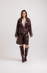Bermuda in ecopelle bordeaux FEDERICA BI