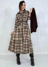 Abito tartan beige FEDERICA BI