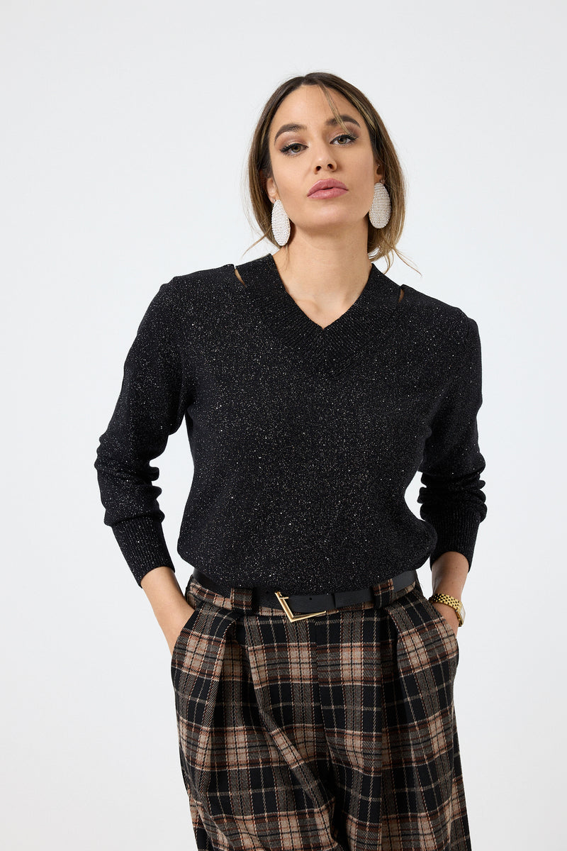 Maglia cut out lurex FEDERICA BI ( più colori )