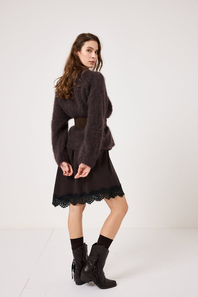 Maglione kid mohair moro FEDERICA BI