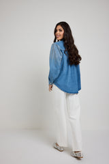 Denim jeans bianco cristalli FEDERICA BI