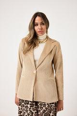 Blazer in velluto beige FEDERICA BI