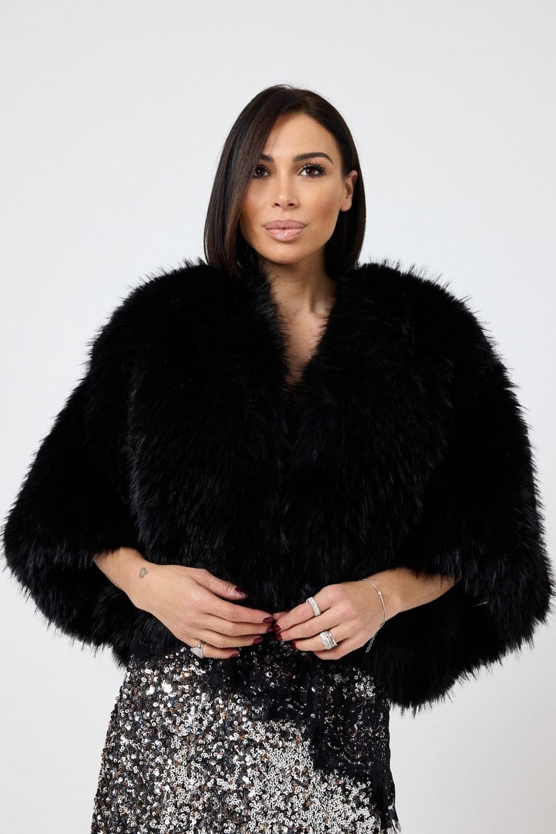 Ecopelliccia nera FEDERICA BI