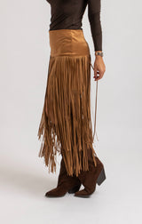 Gonna in suede frange FEDERICA BI