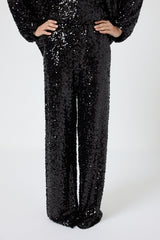 Pantalone nero in paillettes FEDERICA BI